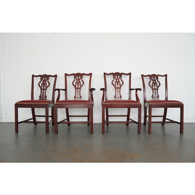 Vintage Chippendale-Style Dining Chairs (Set of 8) For Sale - Image 9 of 16