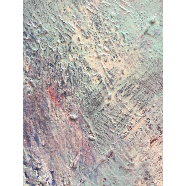 Late 20th Century Patricia Zippin "Shades of Blue" 1980s Mixed Media Abstract Painting For Sale - Image 5 of 5