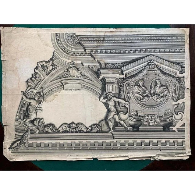 Nice pair of large engravings by Bernard Bailliu is a representation of the work done by Peter of Cortona on the ceiling...