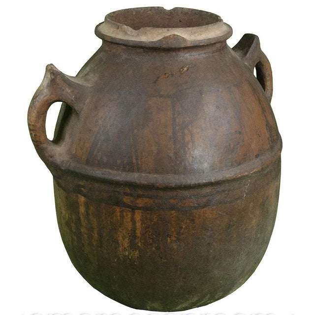 Moroccan Berber Water Vessel W/ Tattoos & Handles For Sale - Image 3 of 3