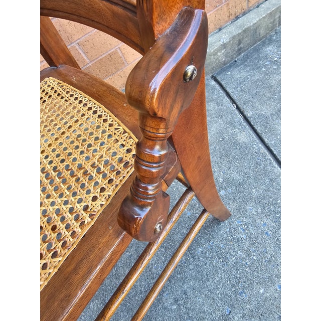 Pair of Victorian Walnut Carved and Spindle Cane Seat Side Chairs For Sale - Image 9 of 10