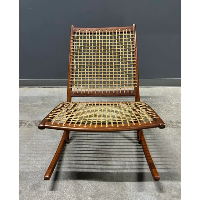 Vatne Møbler Frederik Kayser Teak and Rope Rocking Chair, Norway For Sale - Image 4 of 11