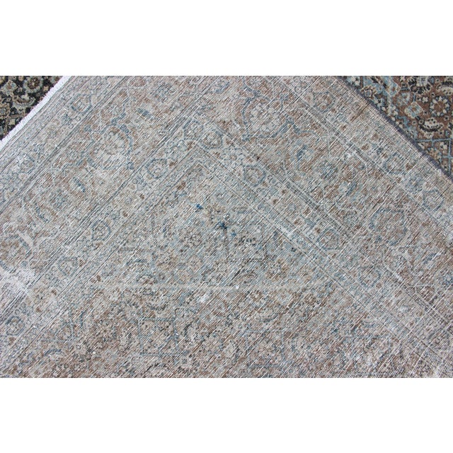Medium Blue and Gray Background Persian Tabriz Rug With All-Over Herati Design 8'6 X 11'7 For Sale - Image 16 of 18
