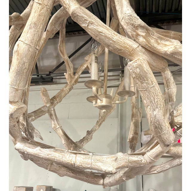 Currey & Company Currey & Company Driftwood Orb Chandelier For Sale - Image 4 of 6