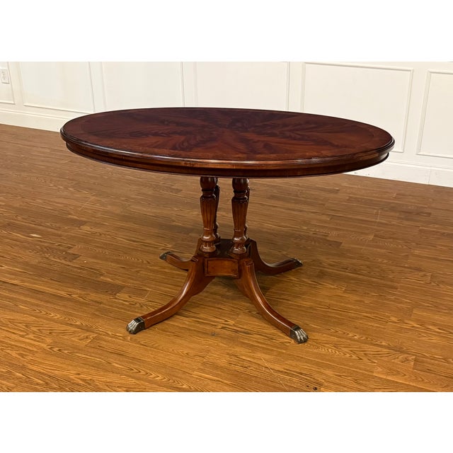 Oval Mahogany Dining/Breakfast/Game/Foyer Table - Showroom Sample For Sale - Image 11 of 14