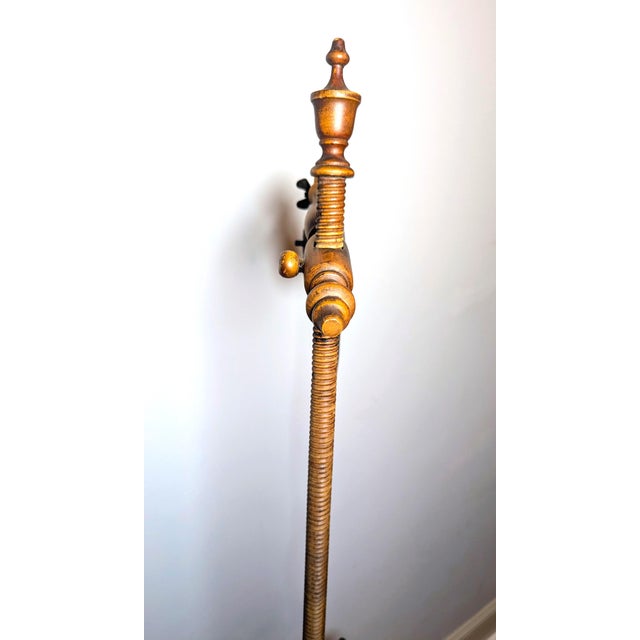 Wood Vintage Handmade Wood Bridge Floor Lamp For Sale - Image 7 of 12