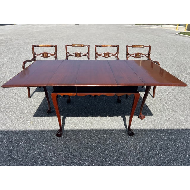 Theodore Alexander English Regency Style Dining Table and Armchair Set For Sale In West Palm - Image 6 of 12