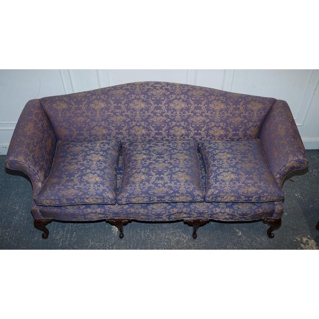 Antique English Country House Chippendale Camel Back 3-Seater Sofa For Sale - Image 10 of 18