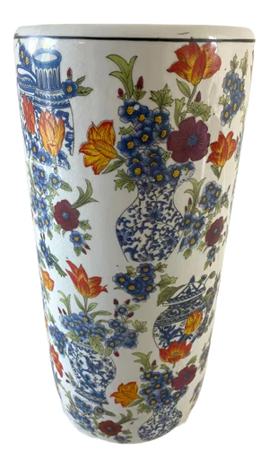 Floral Chinoiserie Ginger Jar Umbrella Stand