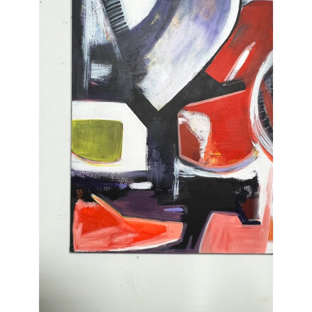 1970s D. 1975 Large Abstract Expressionist Painting Signed Moses For Sale - Image 5 of 8