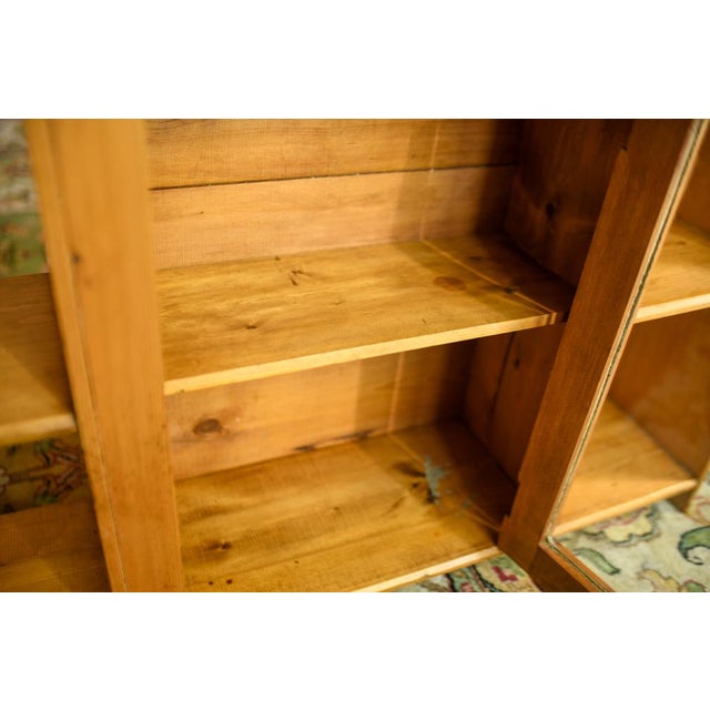 Brown Vintage Handmade Pine Medicine Cabinet Wall Shelf Hutch For Sale - Image 8 of 13