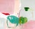 "Faded Tulips" Contemporary Original Modern Abstract Mixed-Media Painting by Genevieve Allen For Sale