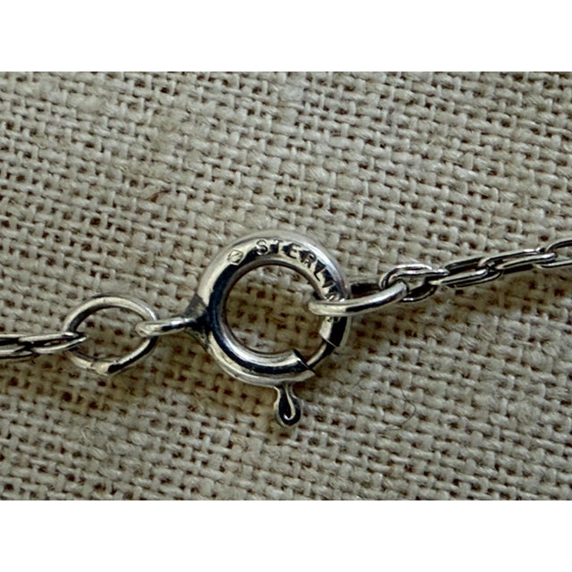 Postmodern Sterling Silver 925 Minimalist Pendant on Long Necklace, 2 Pieces For Sale - Image 16 of 16
