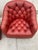 Traditional Swivel Ward Bennett Tufted Red Leather Club Chairs -a Pair For Sale - Image 3 of 12