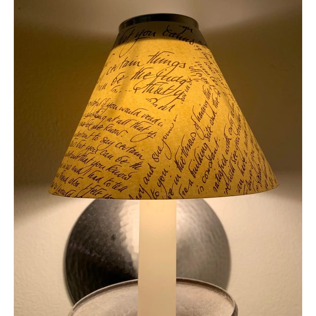 Vintage Trudie Wright Parchment Paper Single Light Empire Candle Shades For Sale - Image 4 of 13