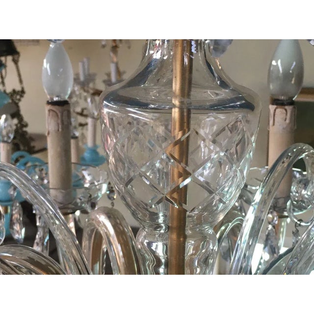 Crystal Hand-Cut 8-Light Chandelier, 1960s For Sale - Image 15 of 18