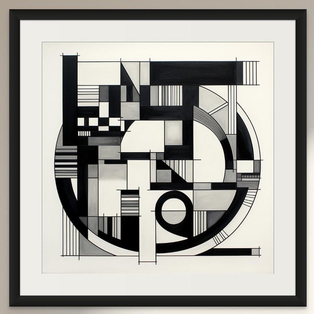 Contemporary 20" X 20" Black and White Abstract Minimalist Limited Edition Print For Sale - Image 3 of 3