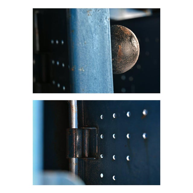 Industrial Blue Metal Workshop Dresser, 1940s For Sale - Image 3 of 6