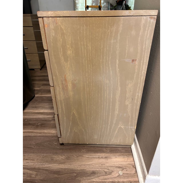 Mid-Century Modern 1950s Mengel Permanized Mid-Century Cerused Oak Nightstand / Bedside Chest — Original Finish For Sale - Image 3 of 8