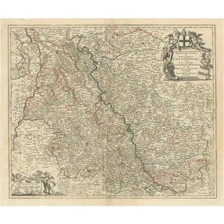 Antique Map of the Rhine Centered on Cologne For Sale
