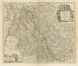 Antique Map of the Rhine Centered on Cologne