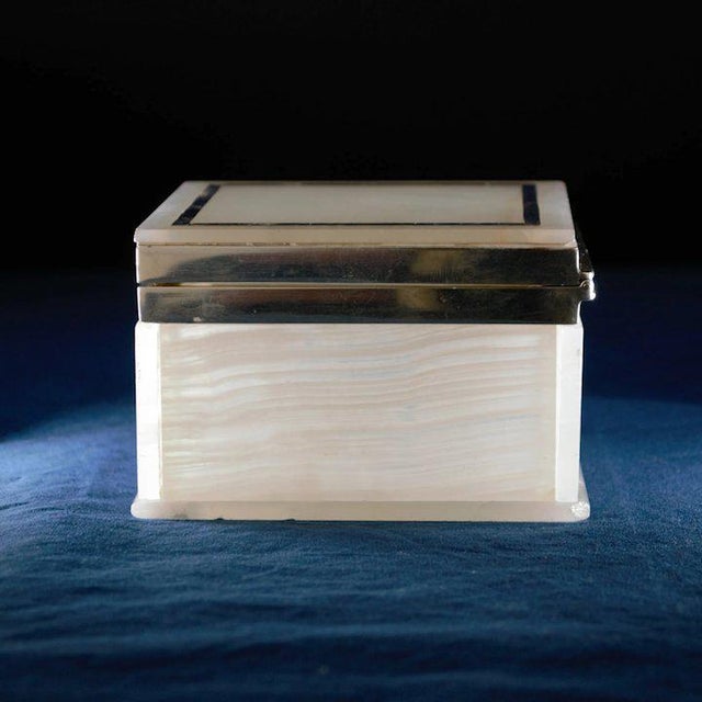 Lapis Inlay Onyx Box For Sale - Image 10 of 13