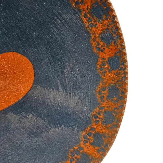 Late 20th Century 1984 Ned Foltz Pennsylvania Redware Heart Plate, 9.25" For Sale - Image 5 of 9