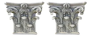 Capitals Corinthian Antique Terracotta - A Pair