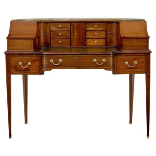 19th Century Mahogany Carlton House Desk, 1890s For Sale