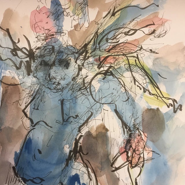 Original painting on paper Unsigned unframed 12 x 18