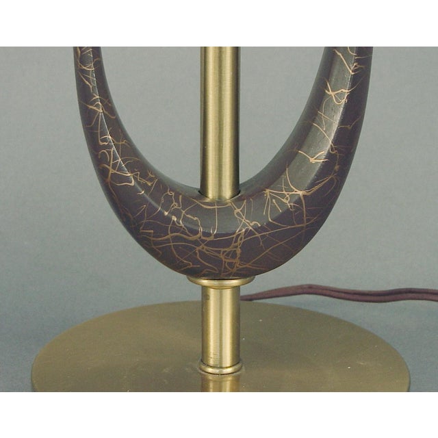 1970s Pair of Tall Mid-Century Modern Table Lamps, Biomorphic Design and Decorations, Glass Shades For Sale In San Francisco - Image 6 of 10