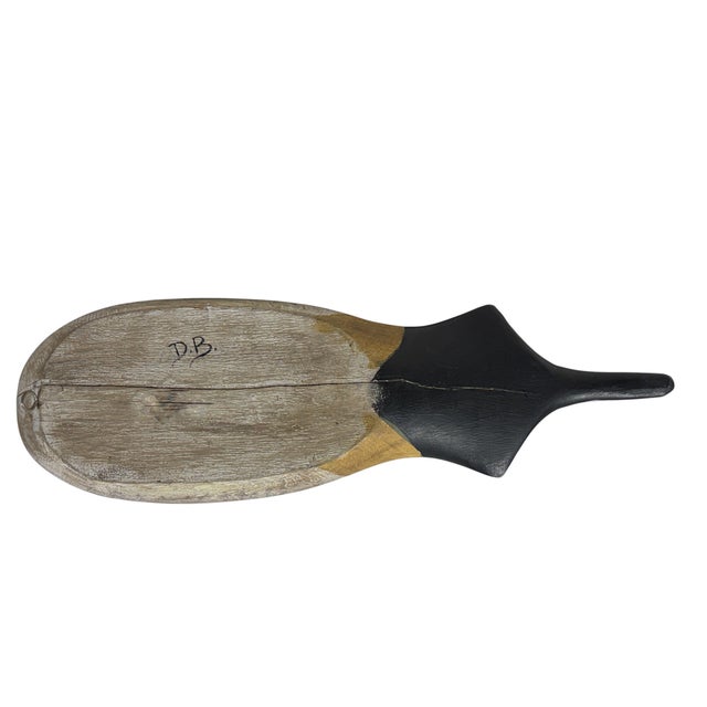 Brown Vintage 20th Century Hand Carved & Painted Old Pintail Duck Decoy Signed For Sale - Image 8 of 8