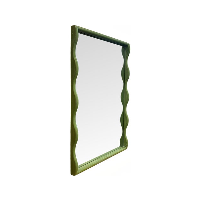 2020s Willow Scalloped Mirror Green For Sale - Image 5 of 11
