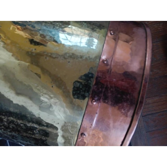 Large Copper and Brass Kindling Pot With Handle For Sale In Houston - Image 6 of 6