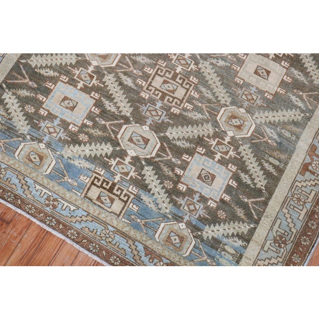 Early 20th Century Earth Tone Persian Malayer Rug - 4'5" x 5'10" For Sale - Image 4 of 9