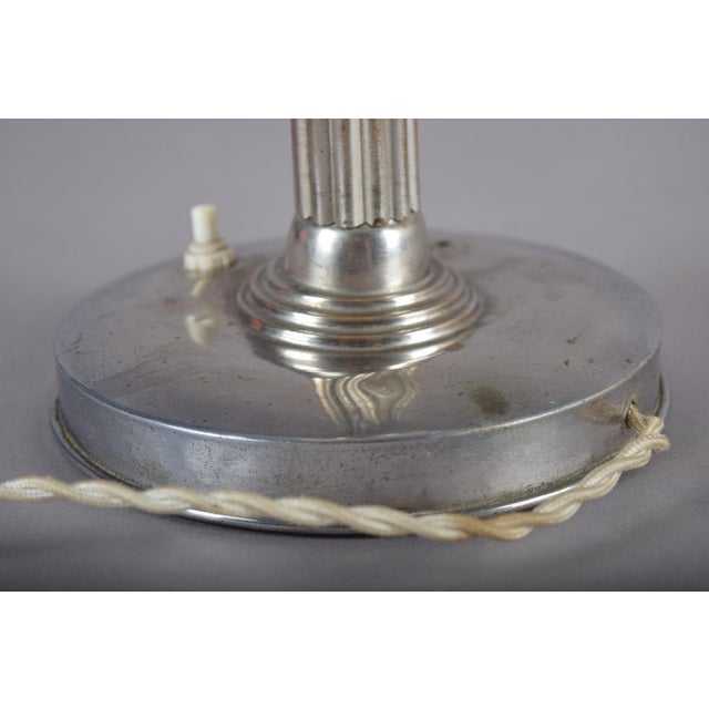 Vintage Art Deco Machine Age Table Lamp with Frosted Glass Globe, 1920s For Sale - Image 15 of 16
