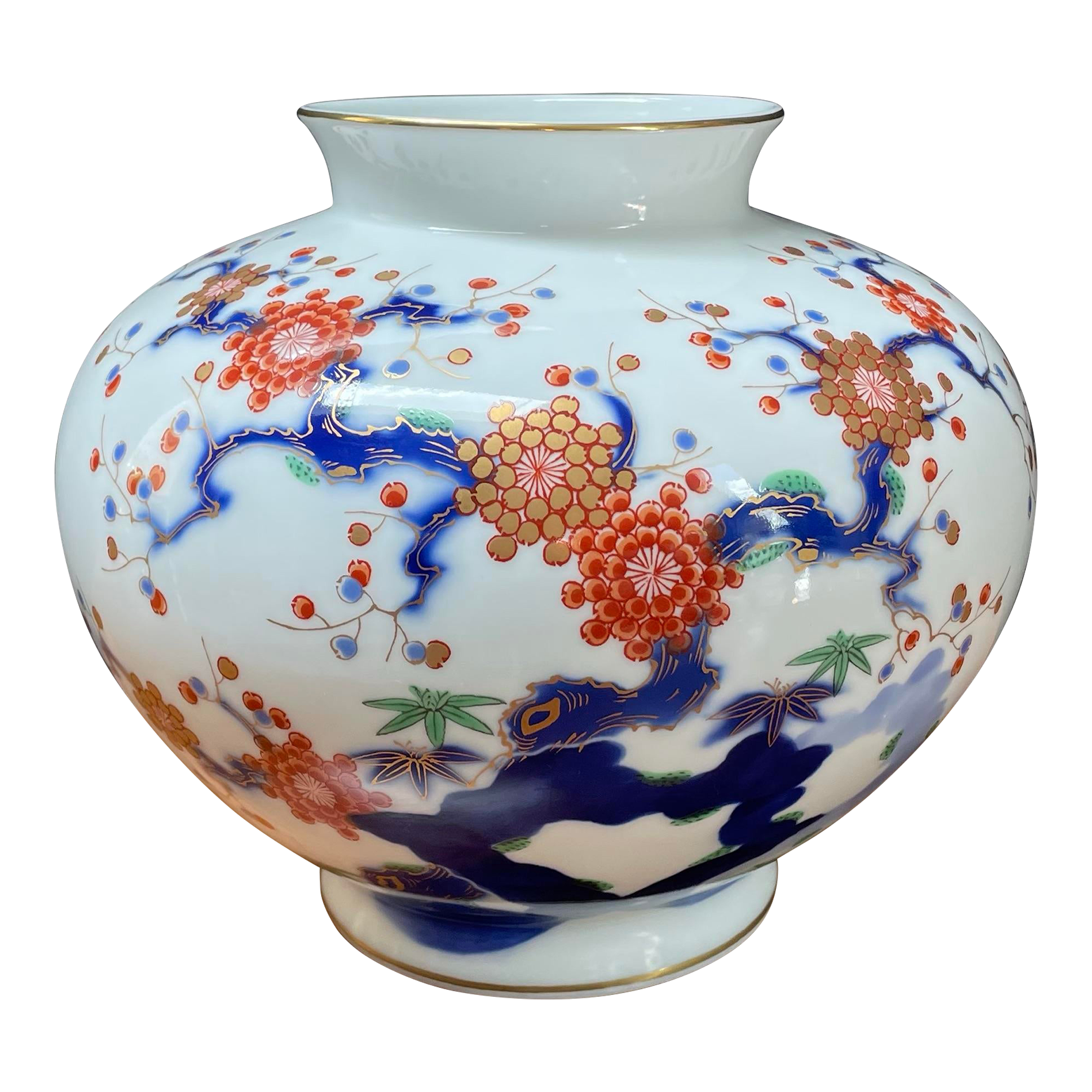 Vintage Japanese Fukagawa Seiji Arita White Porcelain Vase With