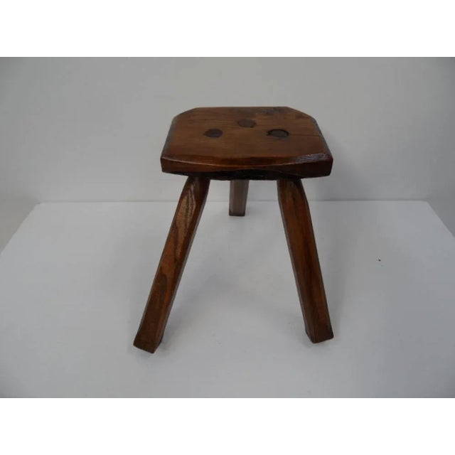 Wood Antique Milk Stool, 1890s For Sale - Image 7 of 11
