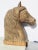 Folk Art wooden carved horse head. Large-formed horse head hand carved from a single hard wood block. Shaped in the...