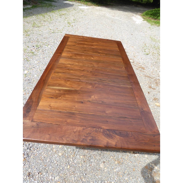 1940s Bold Walnut Country Tbl. Seat 8-12 For Sale - Image 14 of 14
