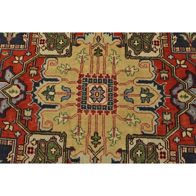 2020s Serapi Rug 9’2” X 11’11” Blue Wool Tribal Hand-Knotted Oriental Carpet For Sale - Image 5 of 12