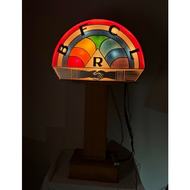 Very Rare Freemasons Rainbow Girls Unique Decorative Light Sculpture Sign For Sale - Image 10 of 12