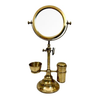Antique Brass Shaving Mirror For Sale
