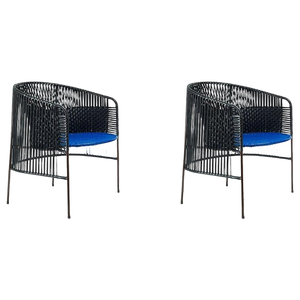 Set of Black Caribe Lounge Chairs by Sebastian Herkner