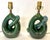 Groovy pair of Royal Haeger style lamps from the mid 20th century. They are made of ceramic with an organic mobius-like...