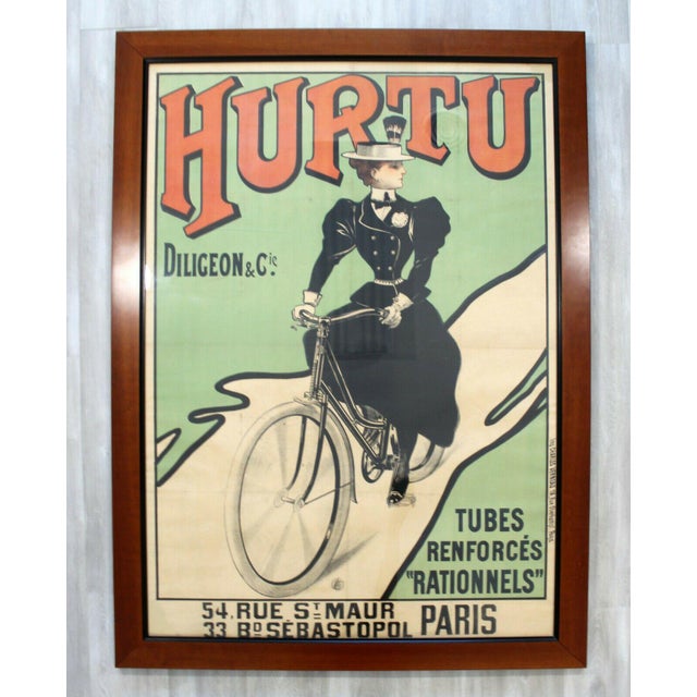 Art Deco Style Vintage Framed Hurtu Poster Stamped Chairish