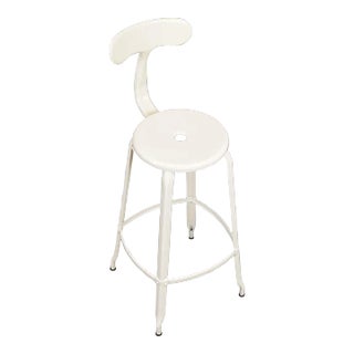 Early 21st Century Nicolle Enameled Steel Outdoor Patio Backrest Bar Stool For Sale