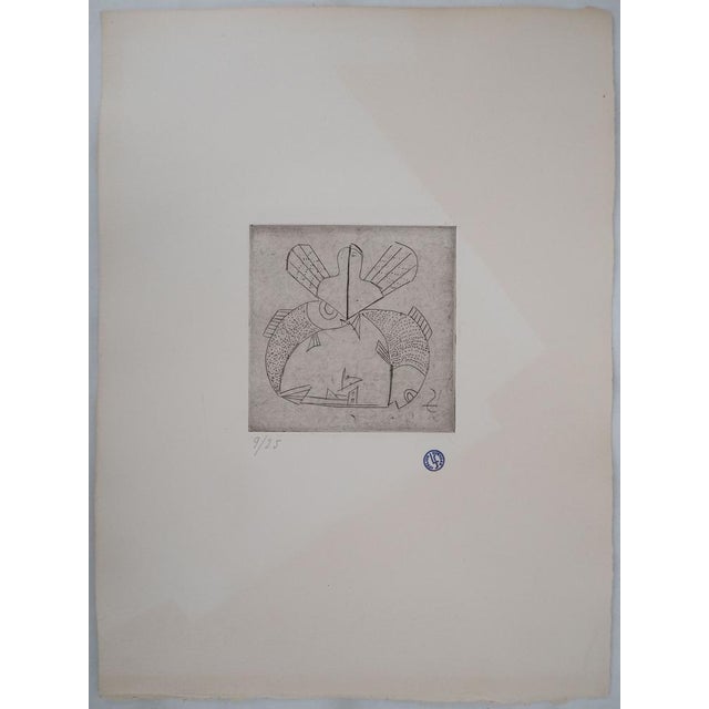 Léopold Survage, Fishes, 20th-Century, Original Etching For Sale - Image 5 of 6