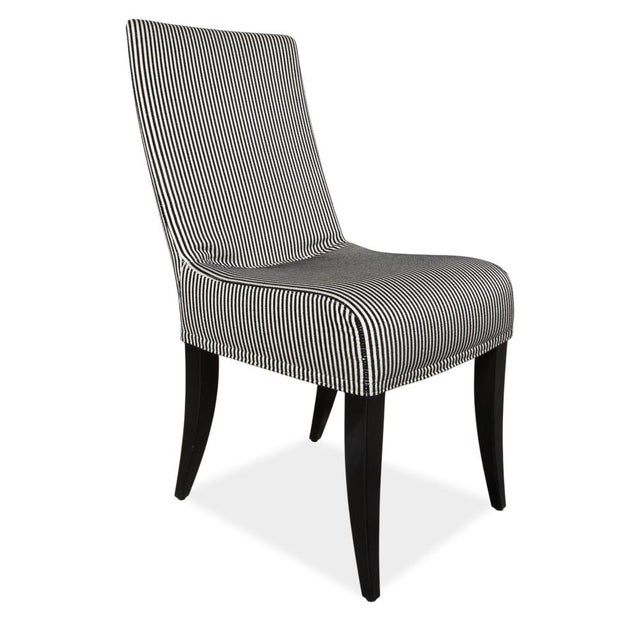 Modern Isis Fabric Chair with Black and White Striped Pattern from Wittmann, Set of 8 For Sale - Image 3 of 12