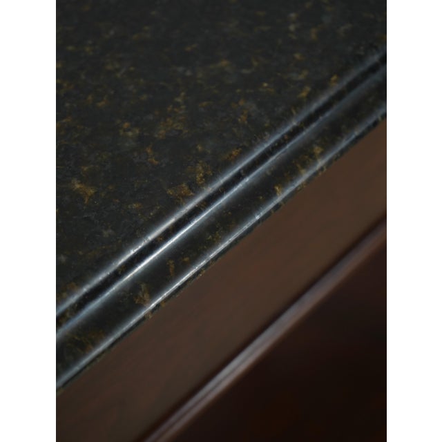 Harden Marble Top Cherry 1 Drawer Console Serving Table For Sale - Image 15 of 18